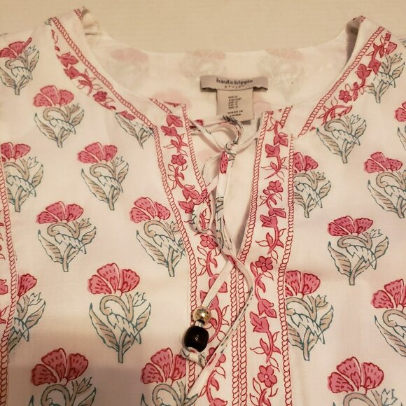 NWOT Haute Hippie Long Sleeve Dress Boho Lined Floral Cotton Rayon Size Small - Picture 6 of 13